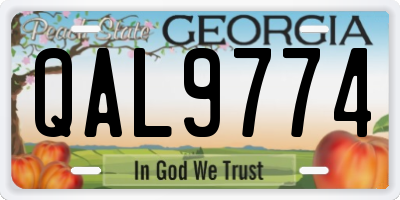 GA license plate QAL9774