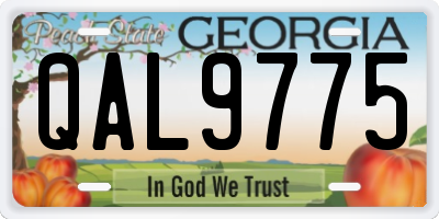 GA license plate QAL9775