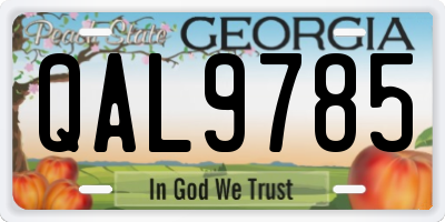 GA license plate QAL9785