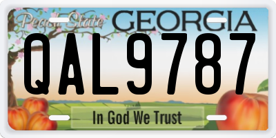 GA license plate QAL9787