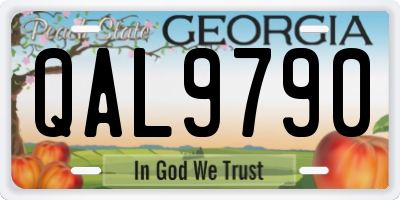 GA license plate QAL9790