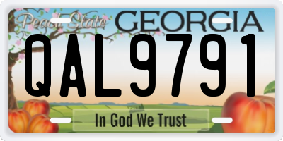 GA license plate QAL9791