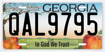 GA license plate QAL9795