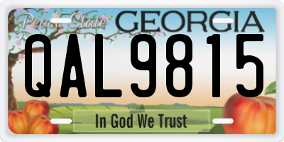 GA license plate QAL9815