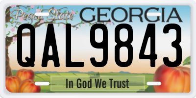 GA license plate QAL9843