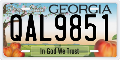 GA license plate QAL9851