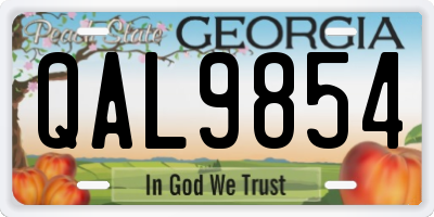 GA license plate QAL9854