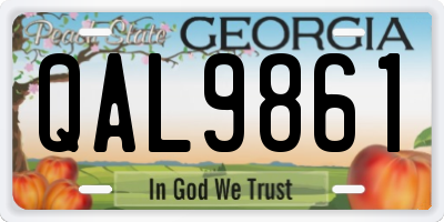 GA license plate QAL9861