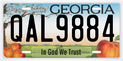 GA license plate QAL9884