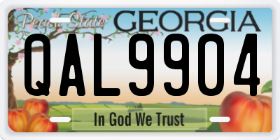 GA license plate QAL9904