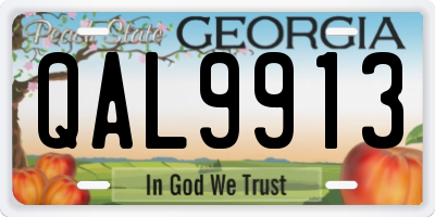 GA license plate QAL9913