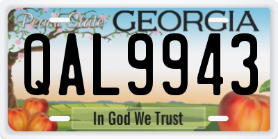 GA license plate QAL9943