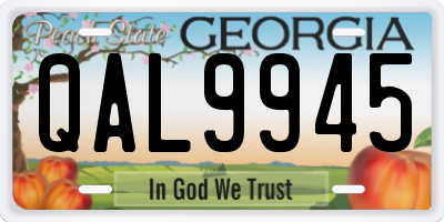 GA license plate QAL9945