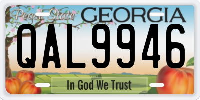 GA license plate QAL9946