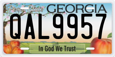 GA license plate QAL9957