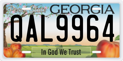 GA license plate QAL9964