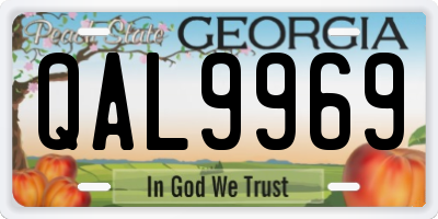 GA license plate QAL9969