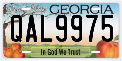 GA license plate QAL9975