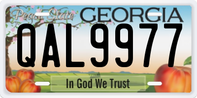 GA license plate QAL9977