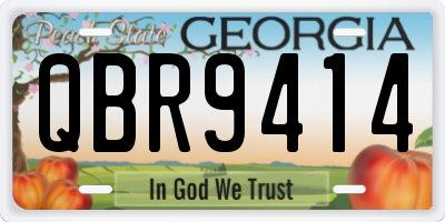 GA license plate QBR9414