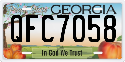 GA license plate QFC7058