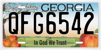 GA license plate QFG6542