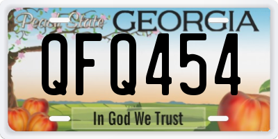GA license plate QFQ454