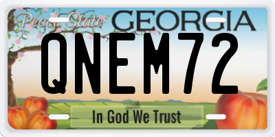 GA license plate QNEM72