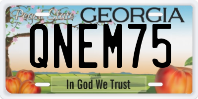 GA license plate QNEM75