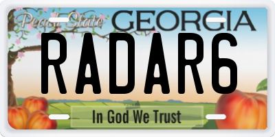 GA license plate RADAR6