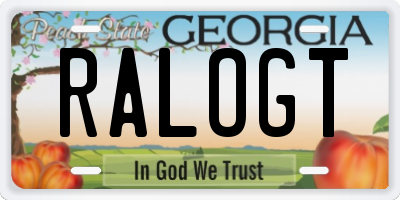 GA license plate RALOGT