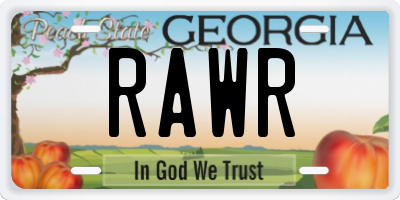 GA license plate RAWR