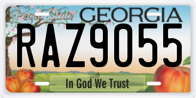 GA license plate RAZ9055