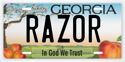 GA license plate RAZOR