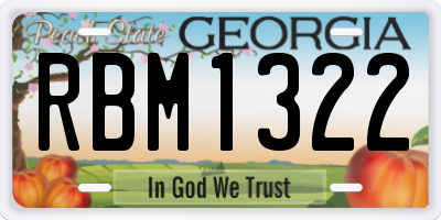 GA license plate RBM1322