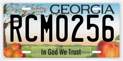 GA license plate RCM0256