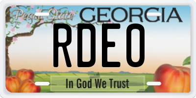 GA license plate RDE0