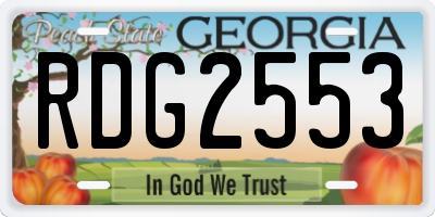 GA license plate RDG2553