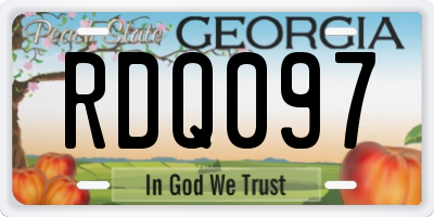 GA license plate RDQ097