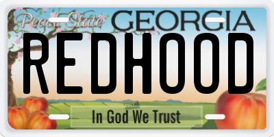 GA license plate REDHOOD