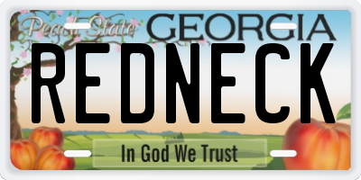 GA license plate REDNECK