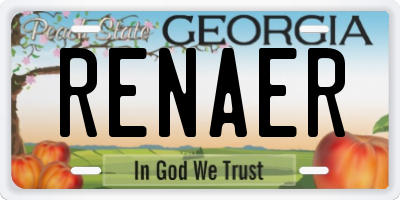 GA license plate RENAER