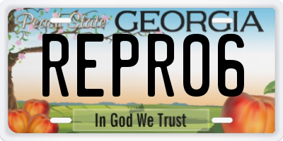 GA license plate REPR06