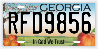 GA license plate RFD9856