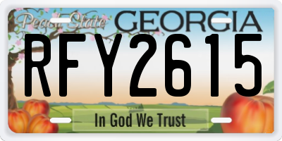 GA license plate RFY2615