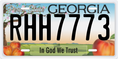 GA license plate RHH7773