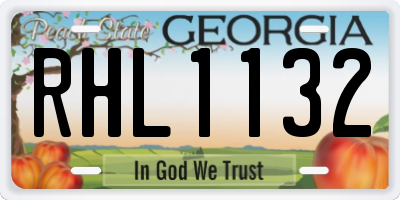 GA license plate RHL1132