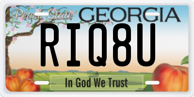 GA license plate RIQ8U