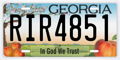 GA license plate RIR4851