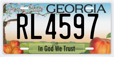 GA license plate RL4597